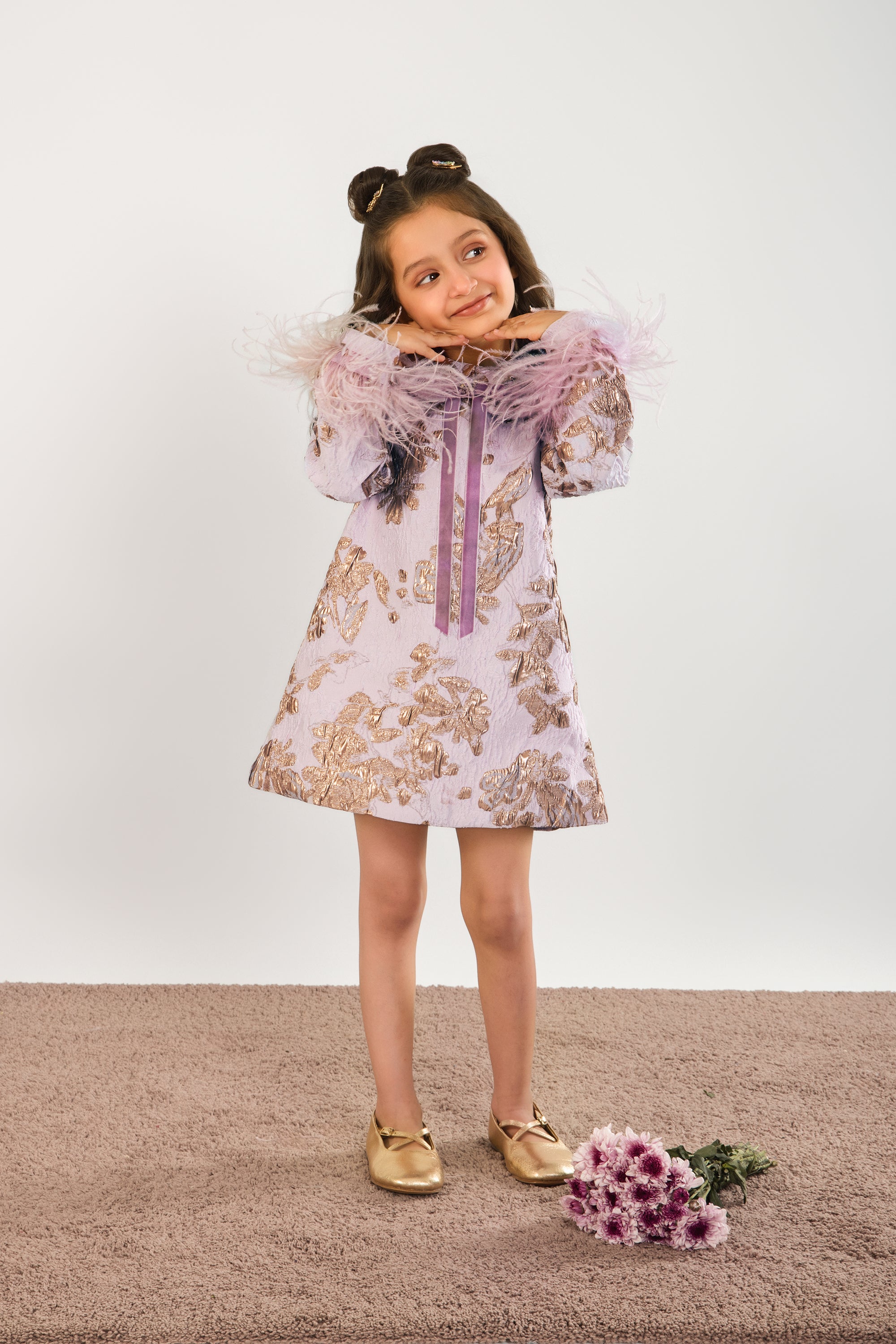 Brocade Royale Dress (Purple)