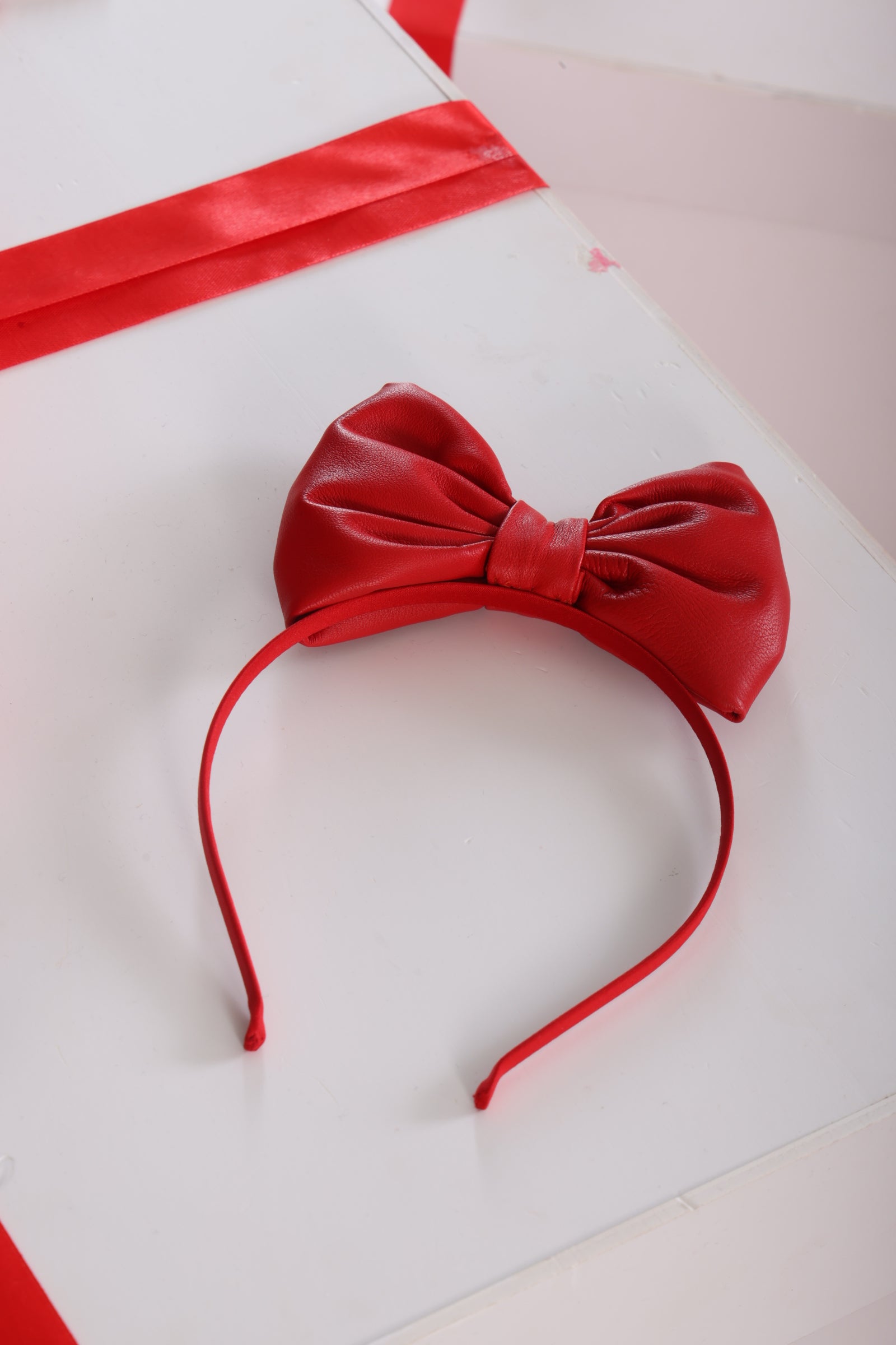 Leather Bow Hairband