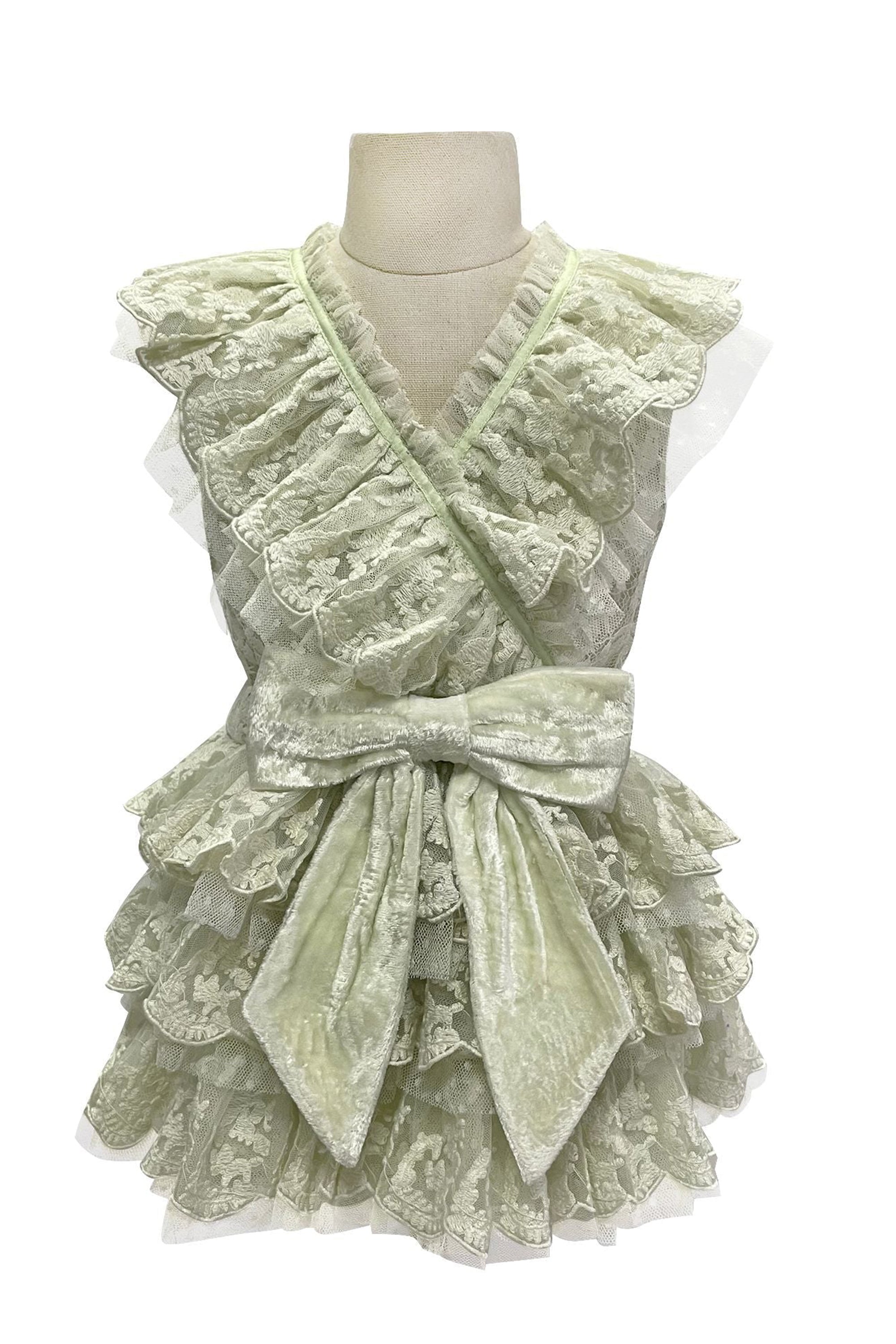 The Velvet Bow Alaia Dress (Green)