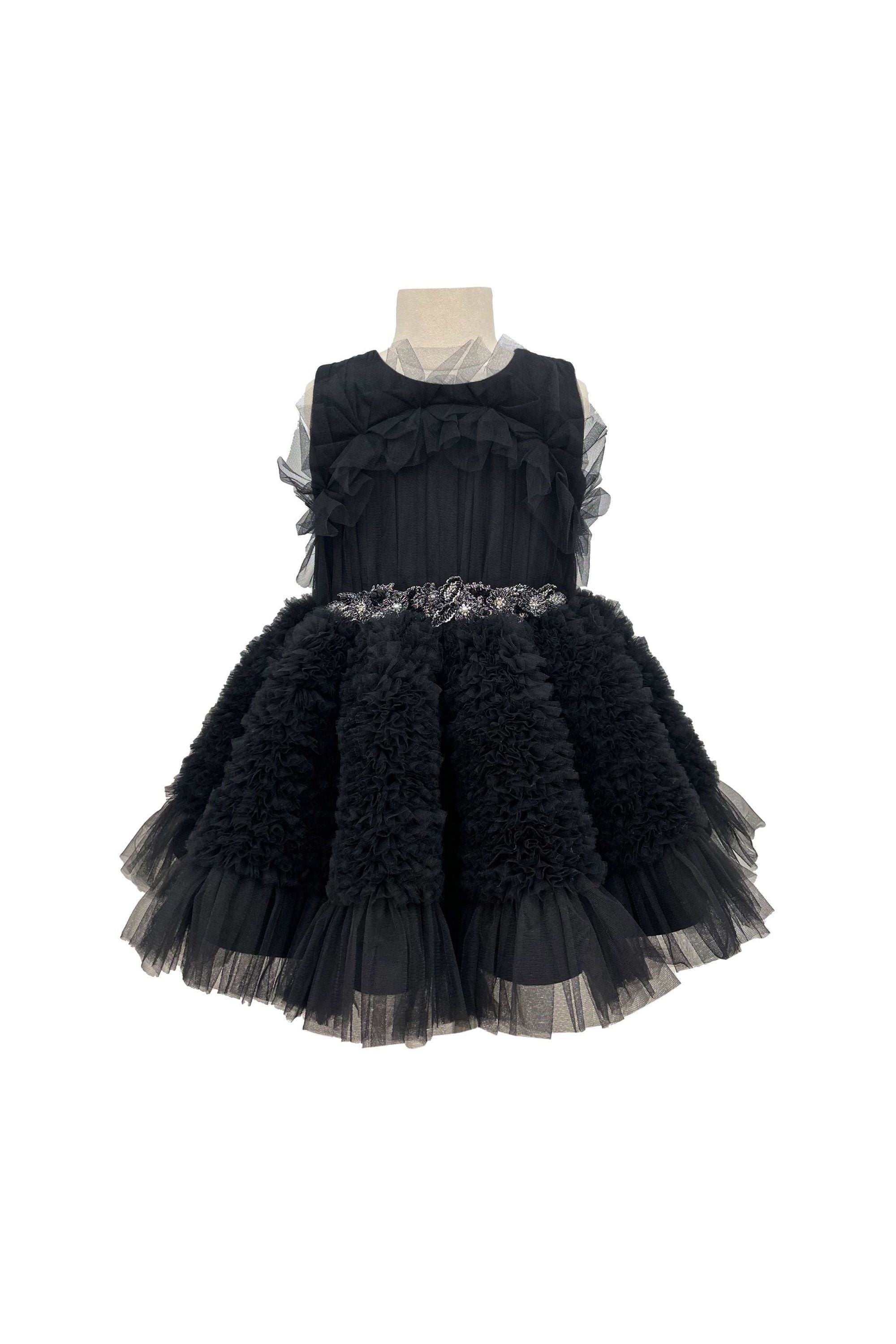 The Embellished Ariel Tulle Dress (Black)