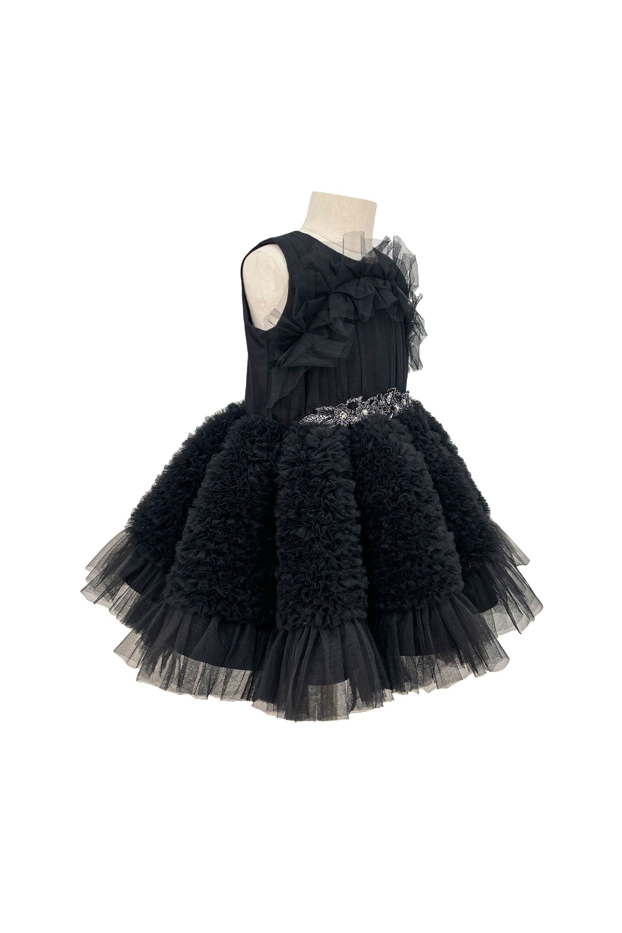 The Embellished Ariel Tulle Dress (Black)