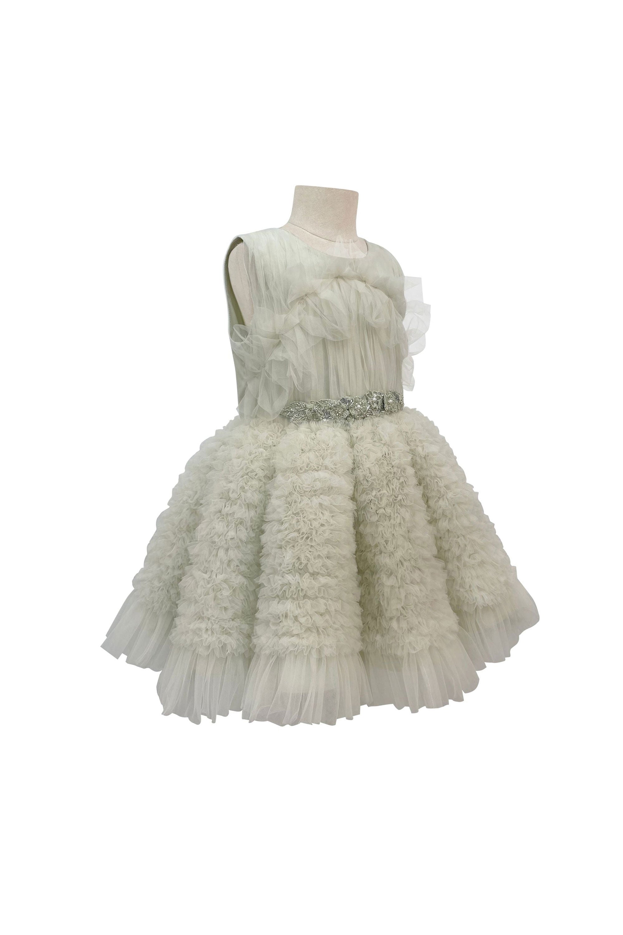 The Embellished Ariel Tulle Dress (Green)