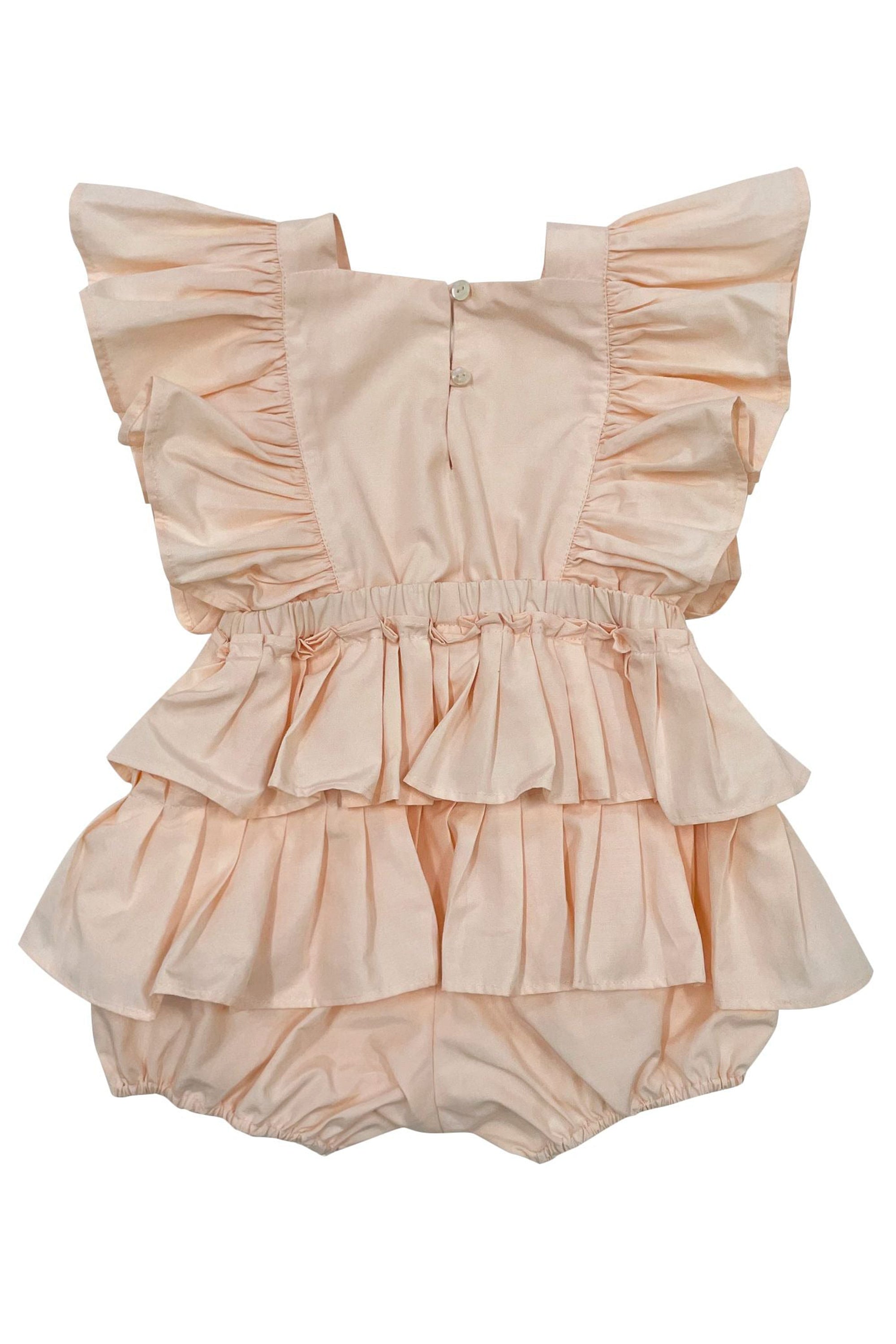 The Cotton Frill Romper (Peach)