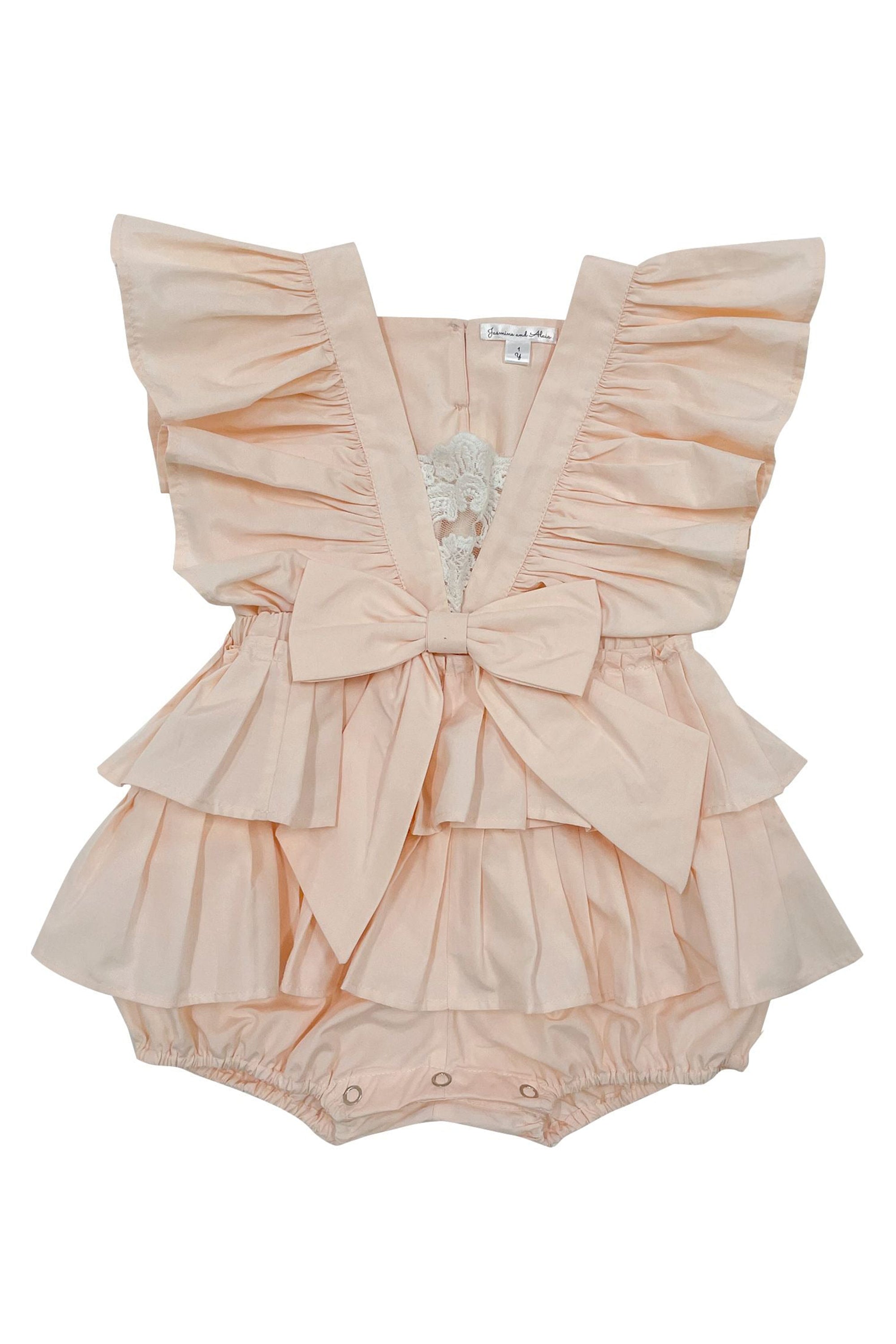 The Cotton Frill Romper (Peach)