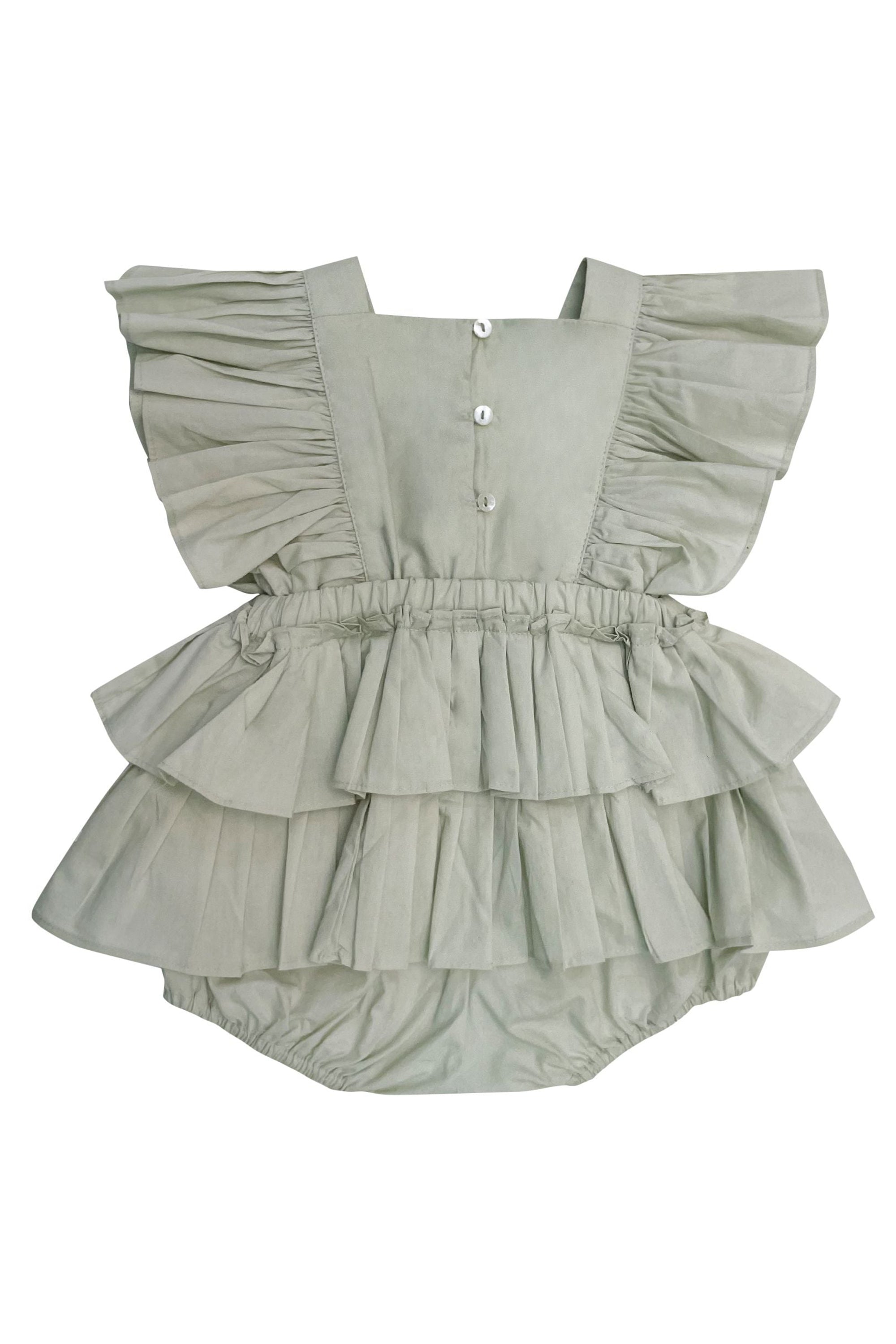 The Cotton Frill Romper (Green)