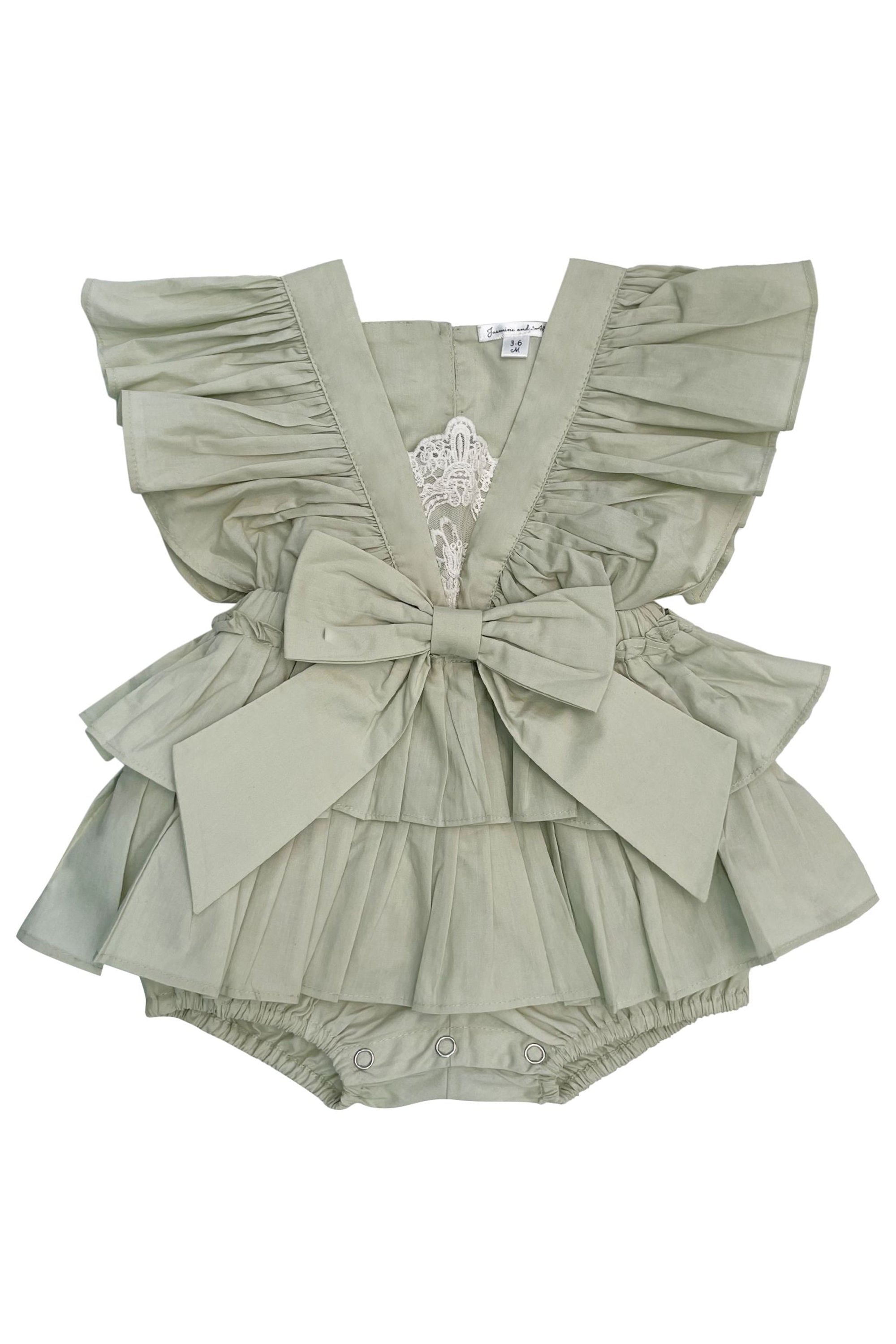 The Cotton Frill Romper (Green)