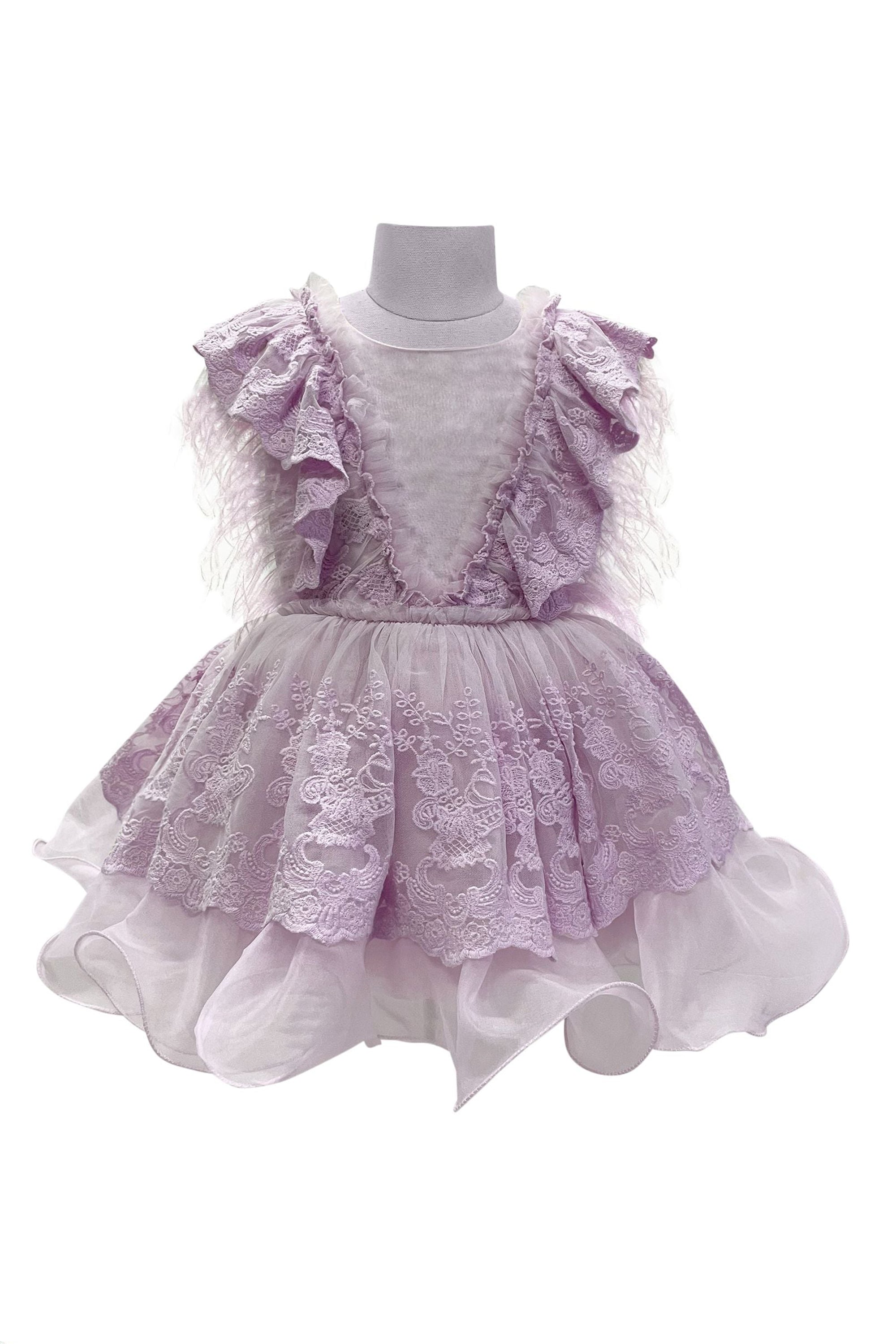 Voluminous Feather Fairy Dress (Purple)