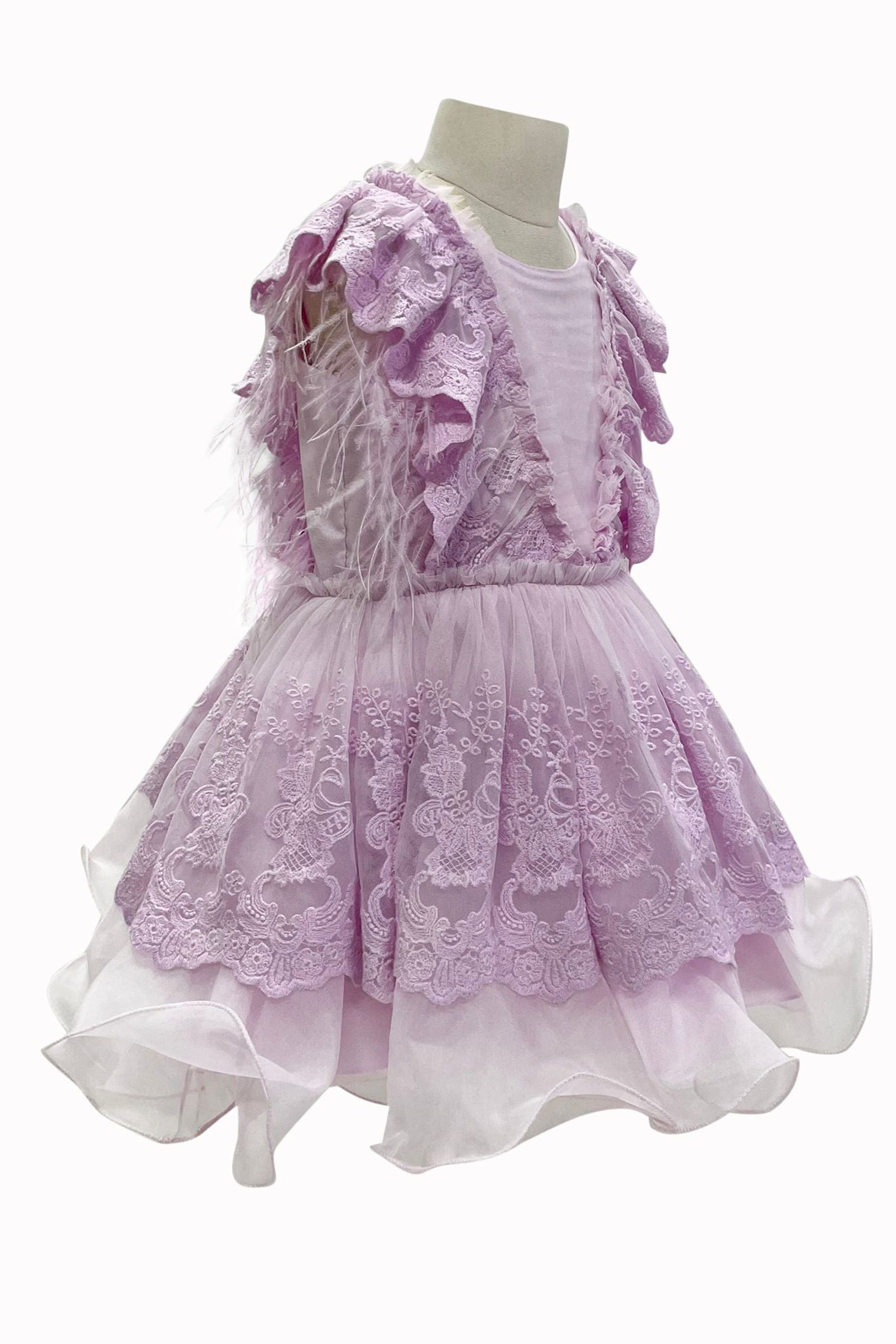 Voluminous Feather Fairy Dress (Purple)