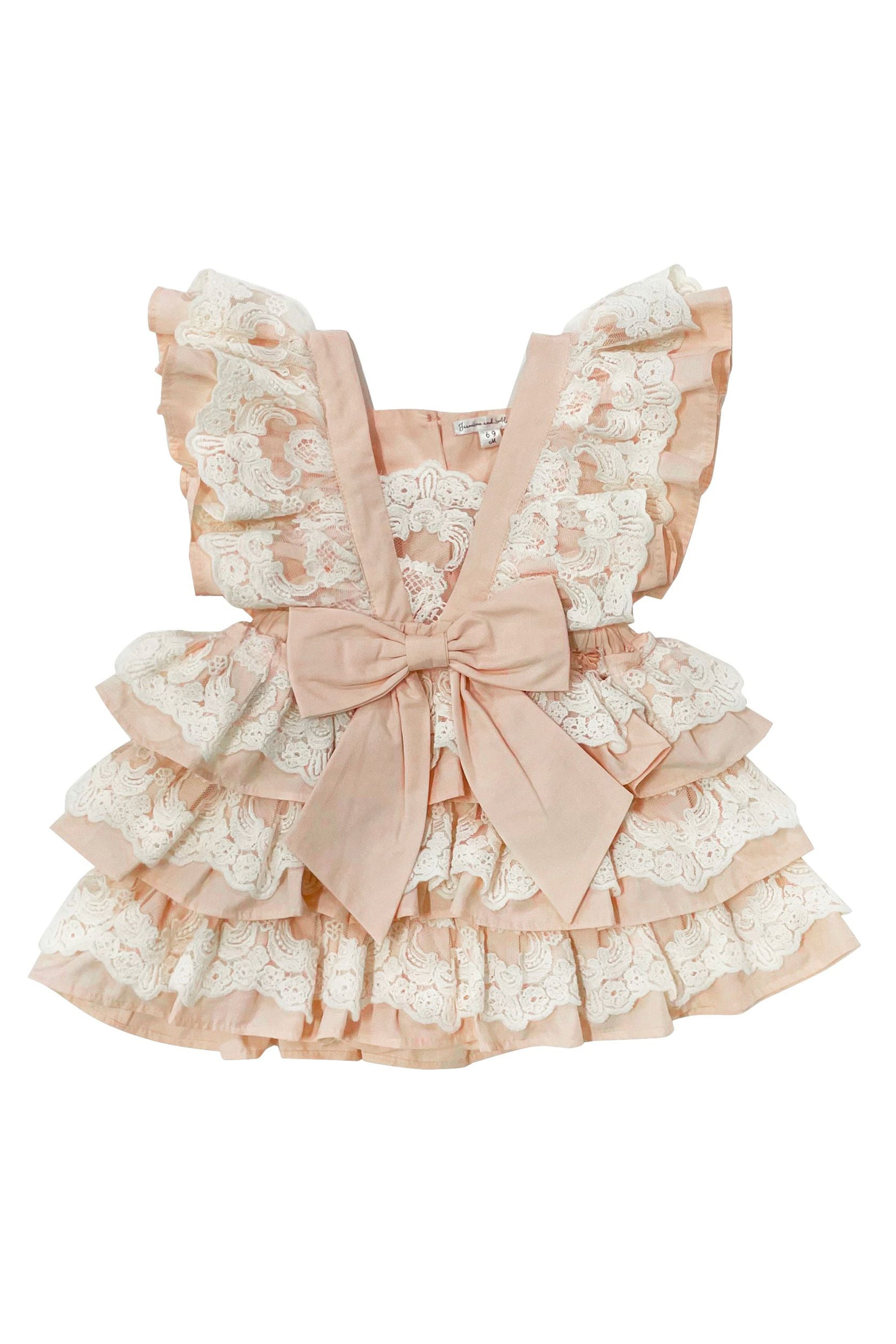 The Lacy Cotton Frill Dress (Peach)