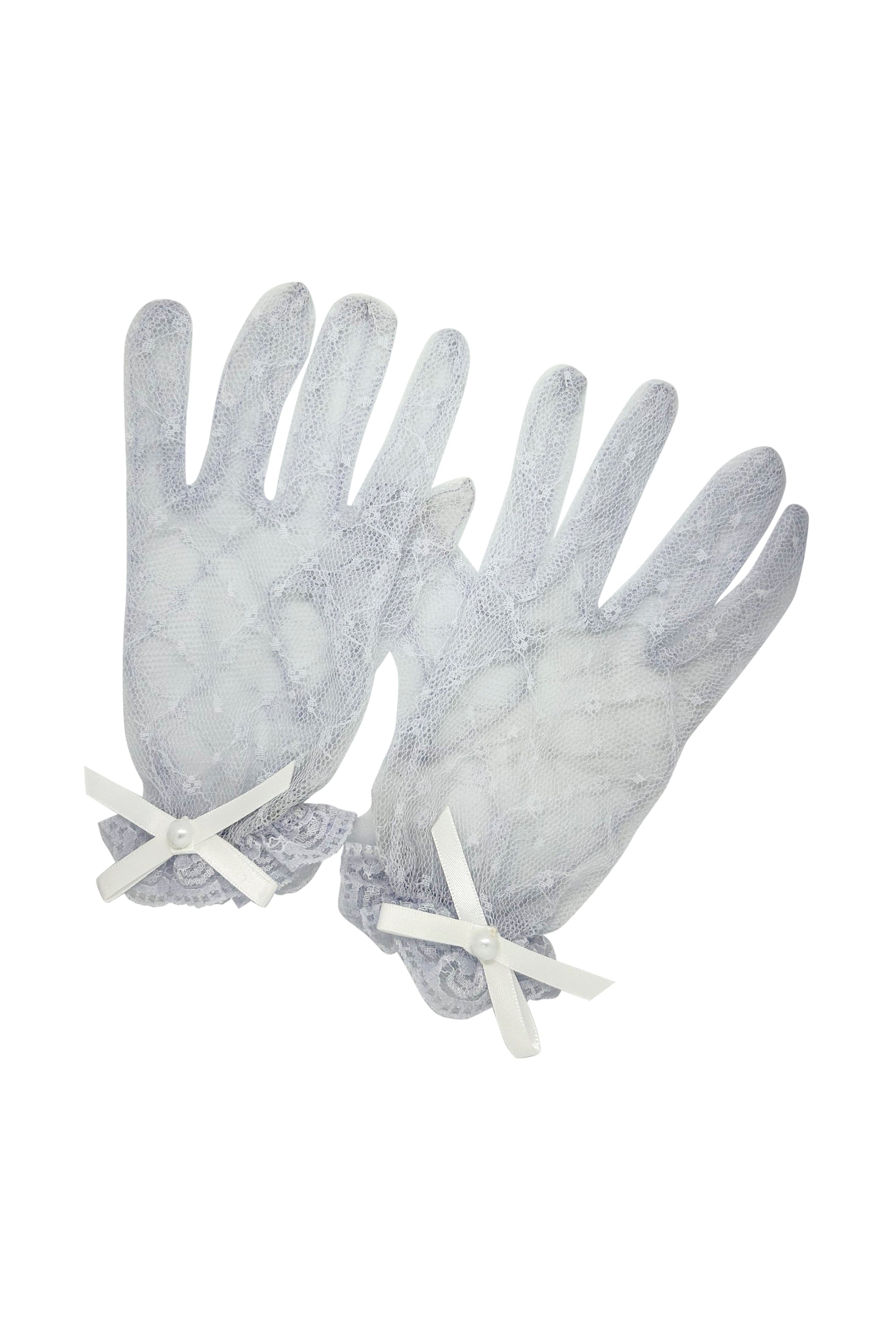 Eliza Blue Victoria Bow Gloves