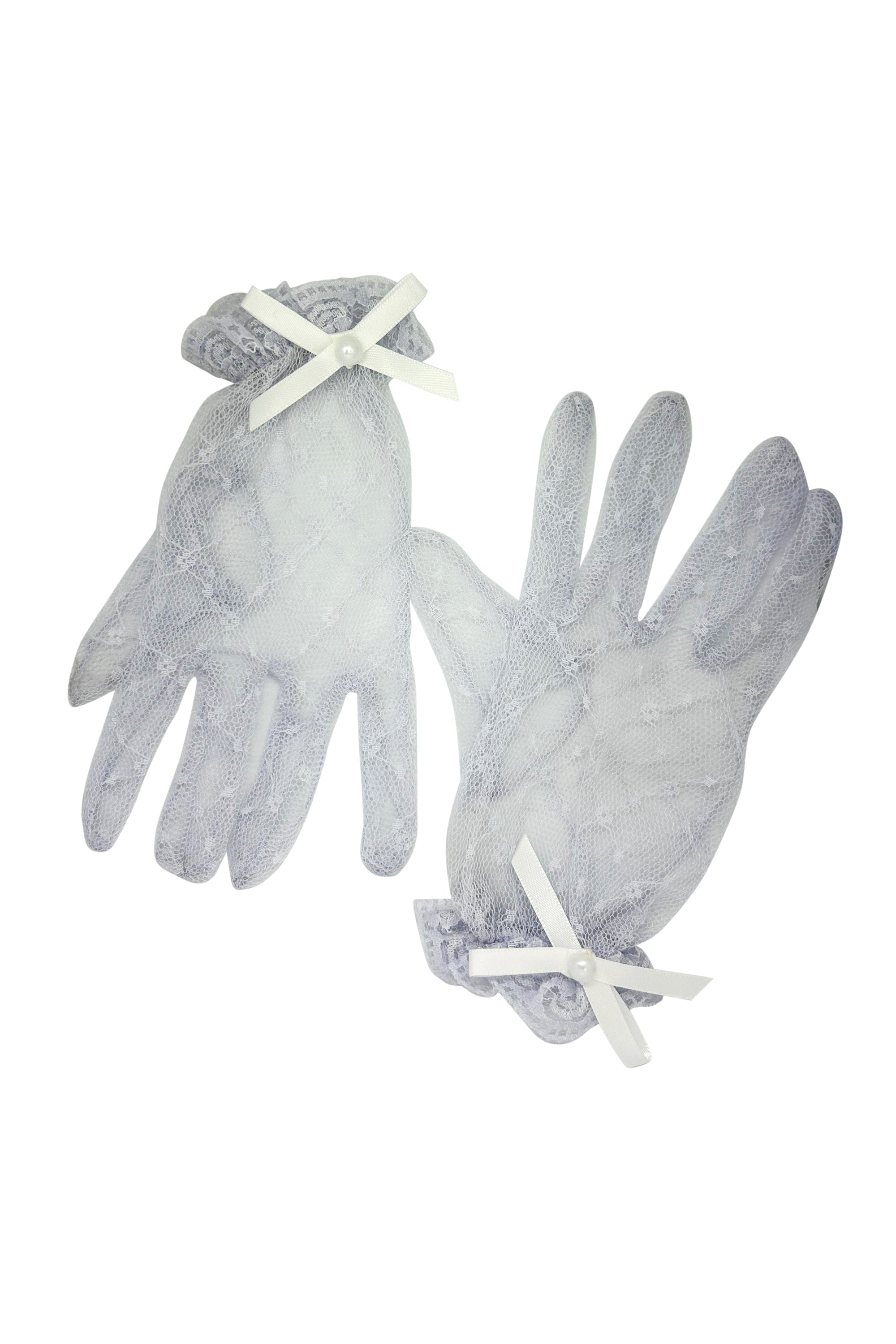 Eliza Blue Victoria Bow Gloves