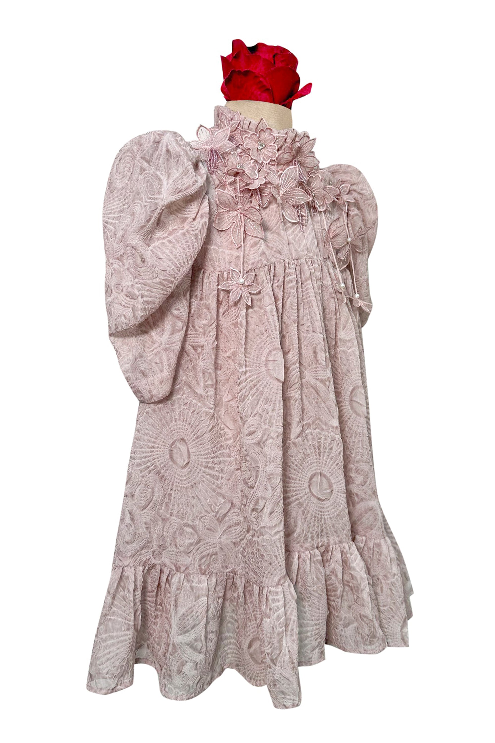 Embossed Avery Dress (Onion Pink)