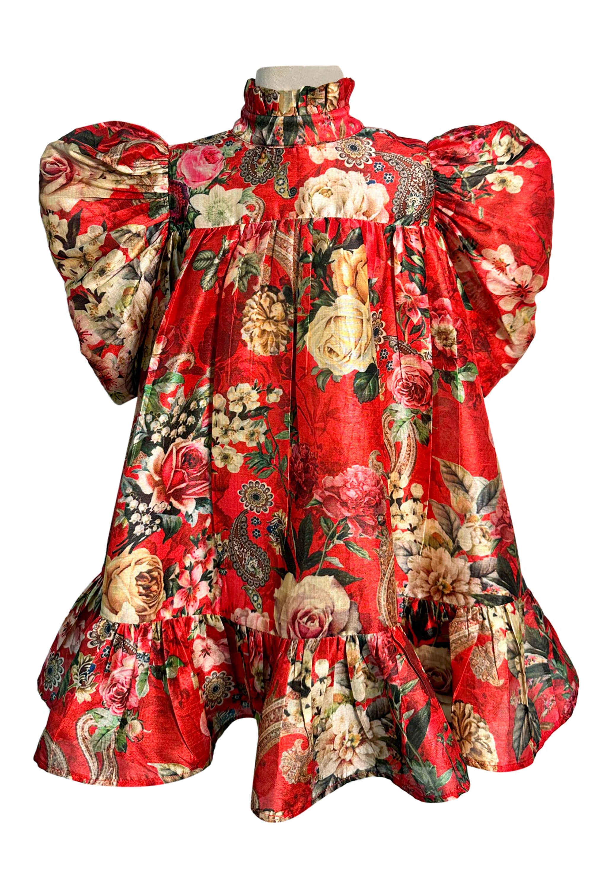 Red Print Floral Betty Dress