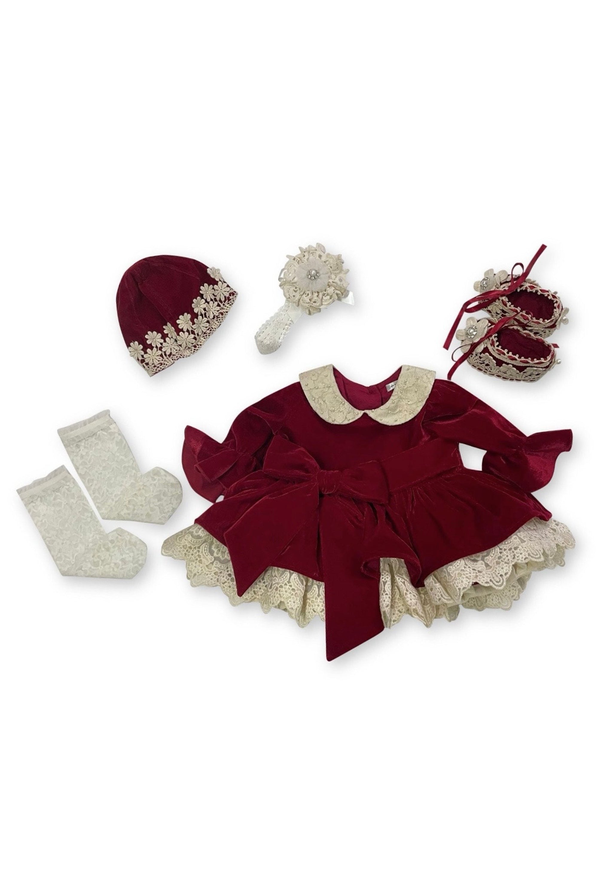 The Vintage Velvet Set (Cherry Red)