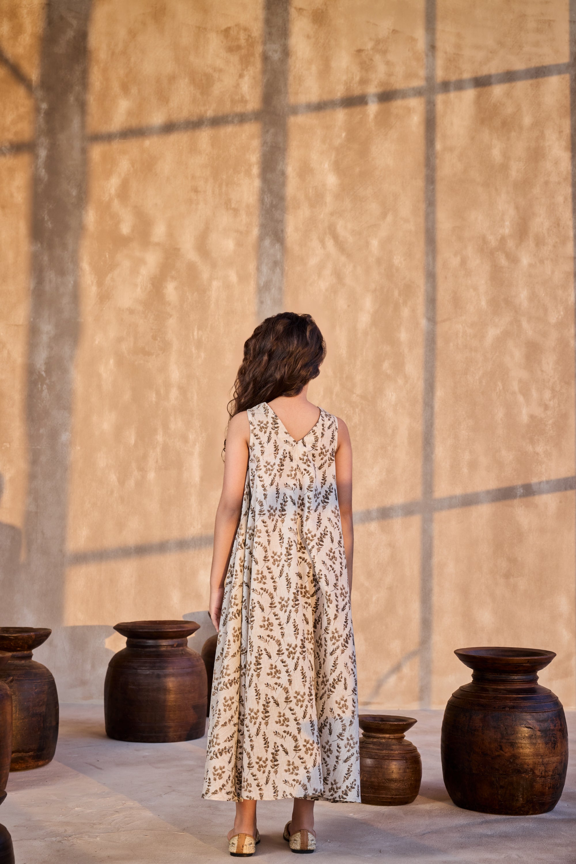 The Ruhana Printed Dress with Long Cape