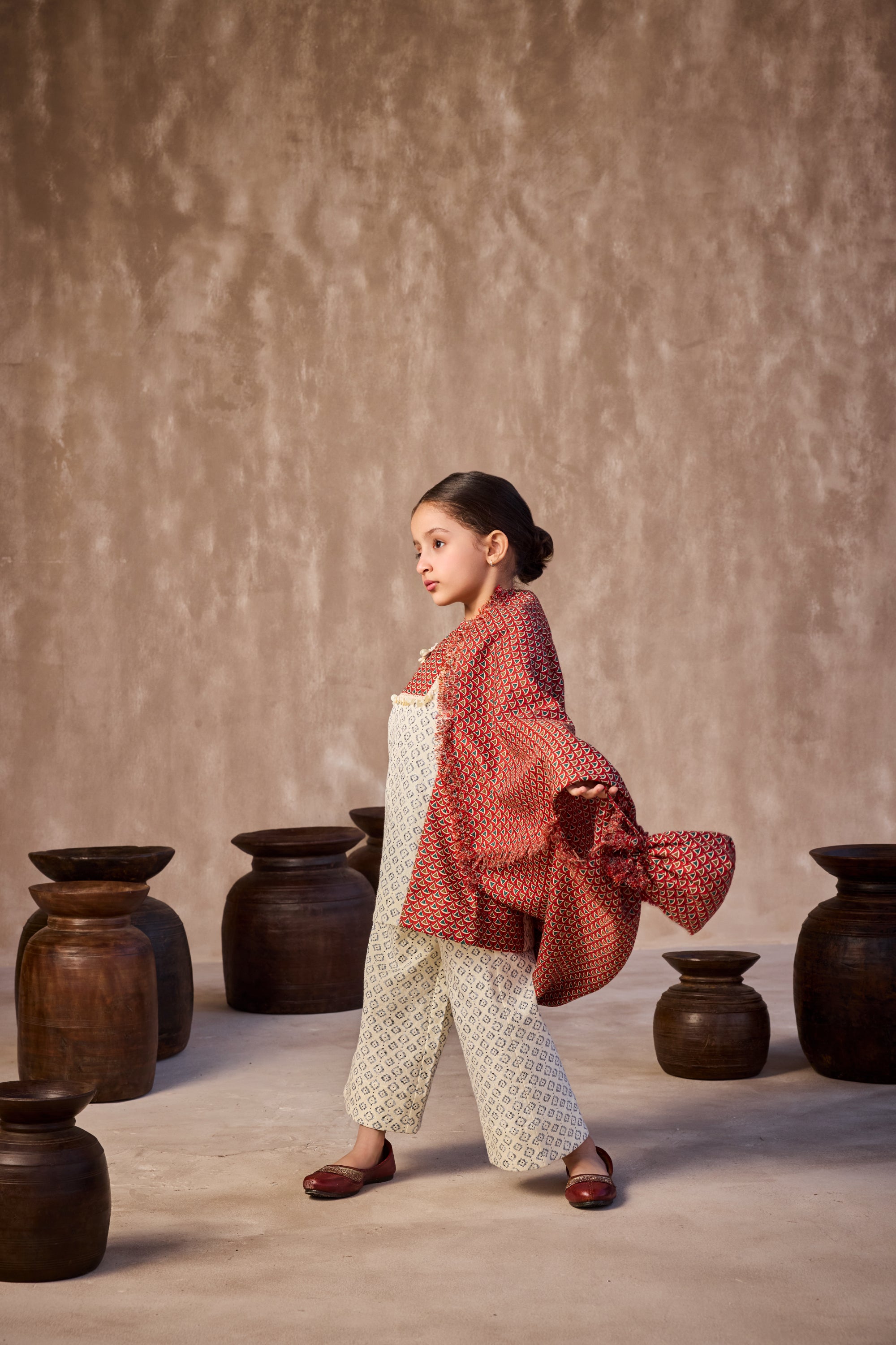 Red Printed Cape