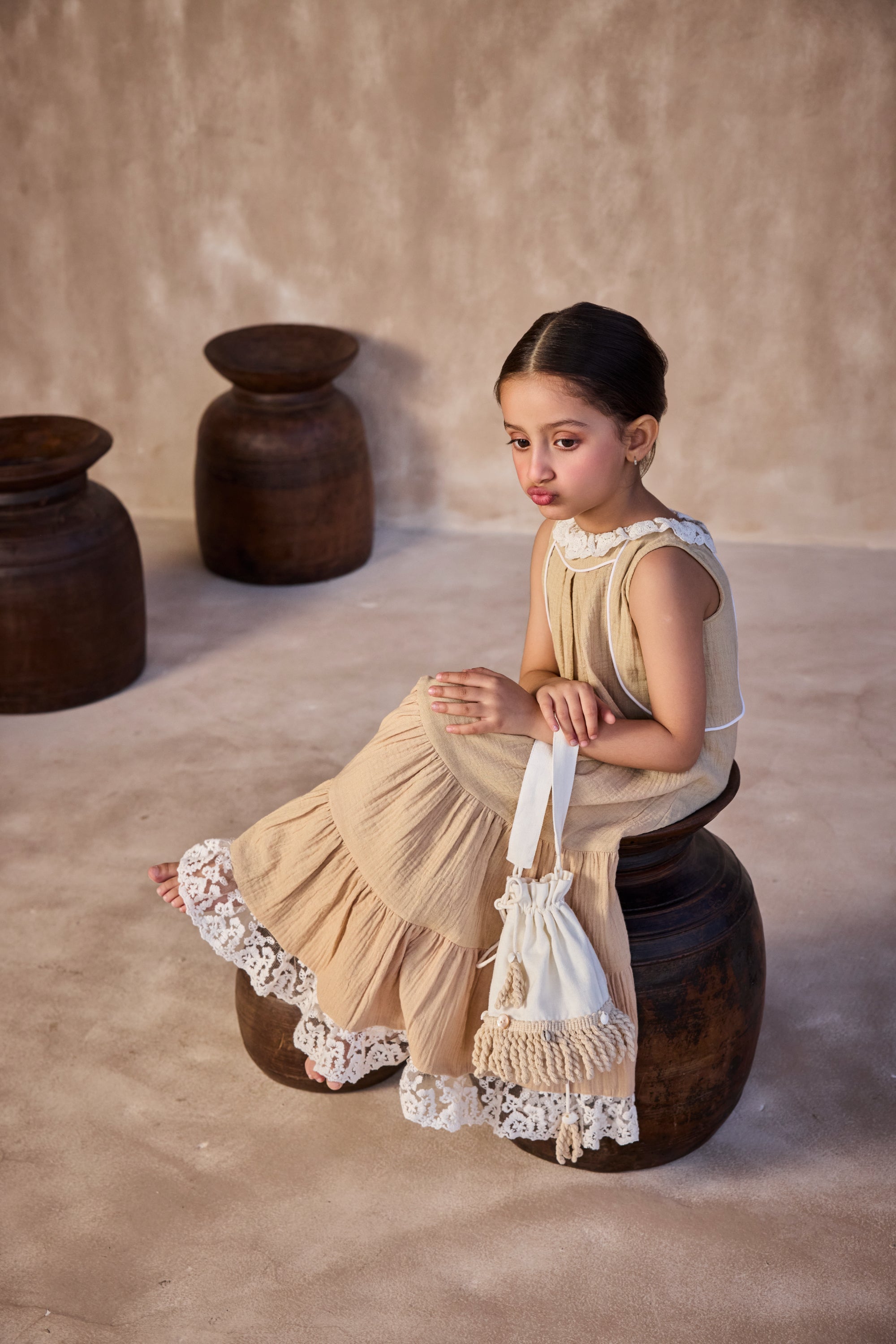 The Brown Lacy Cotton Dress