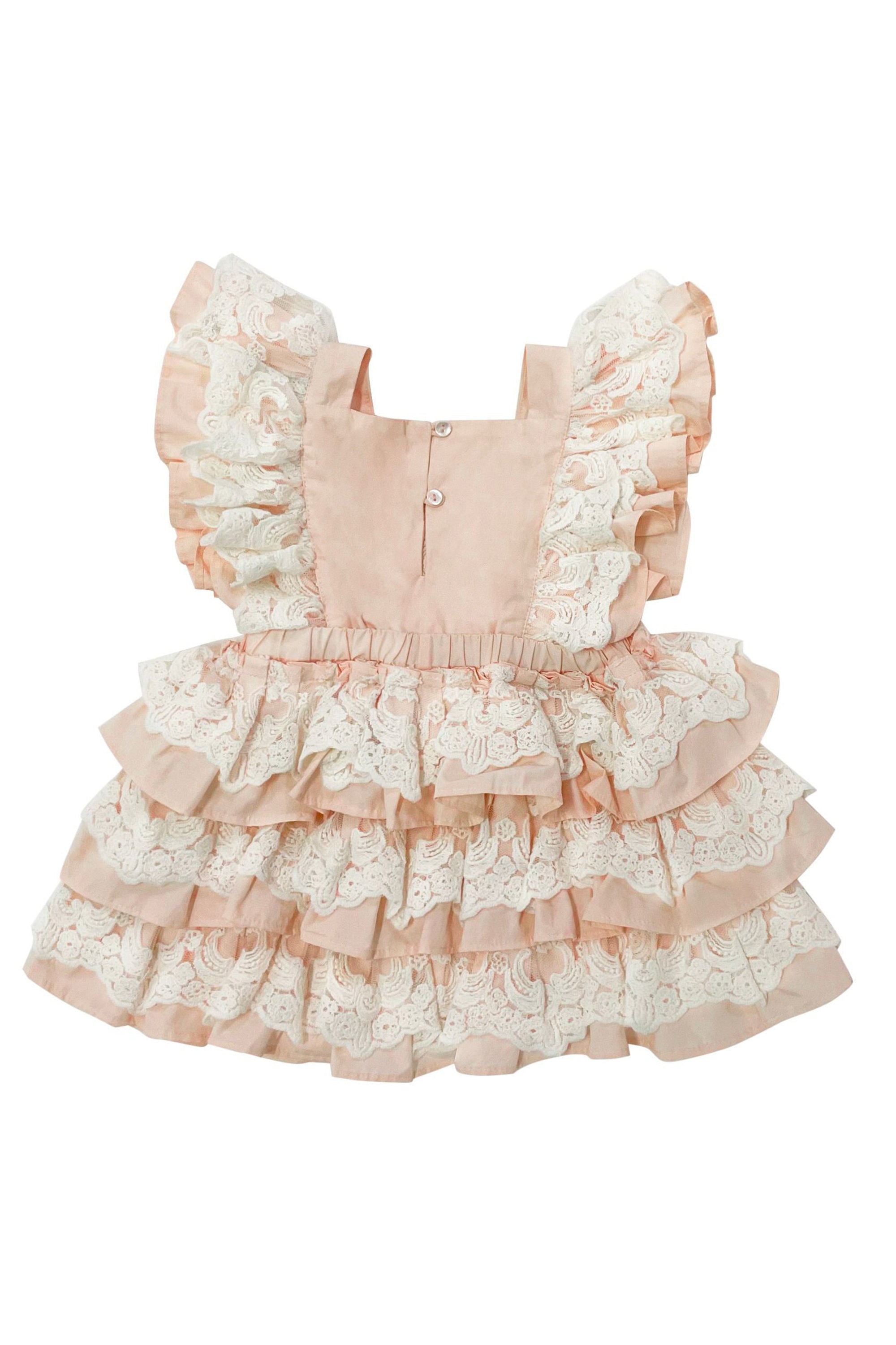 The Lacy Cotton Frill Dress (Peach)