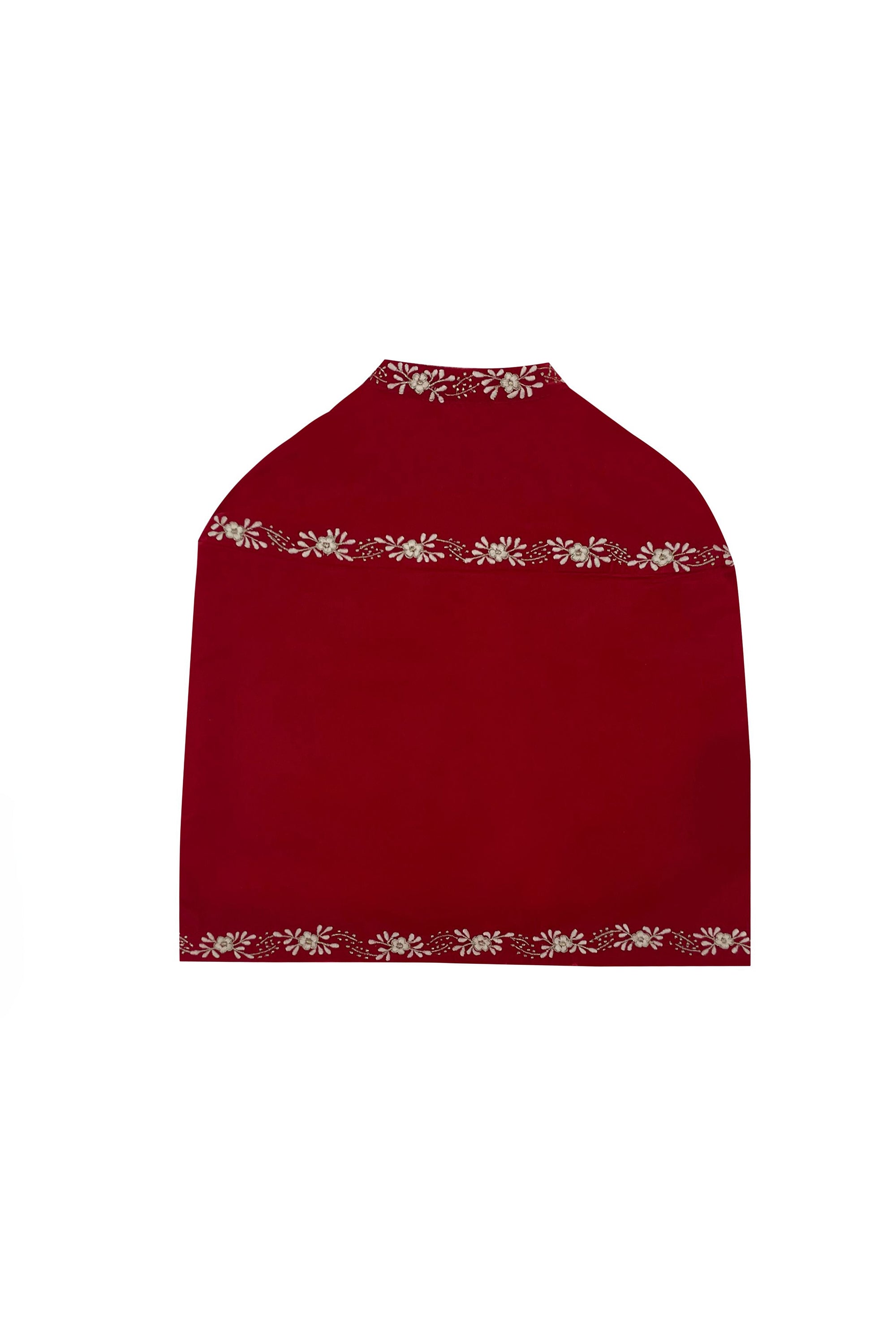 The Floral Velvet Cape (Red)