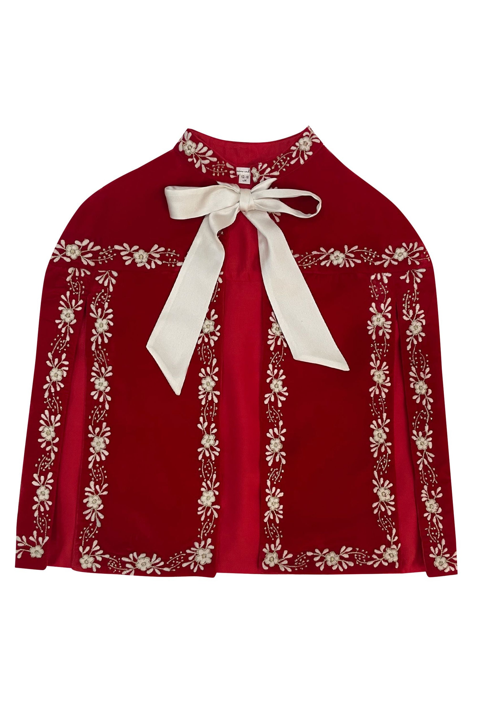 The Floral Velvet Cape (Red)