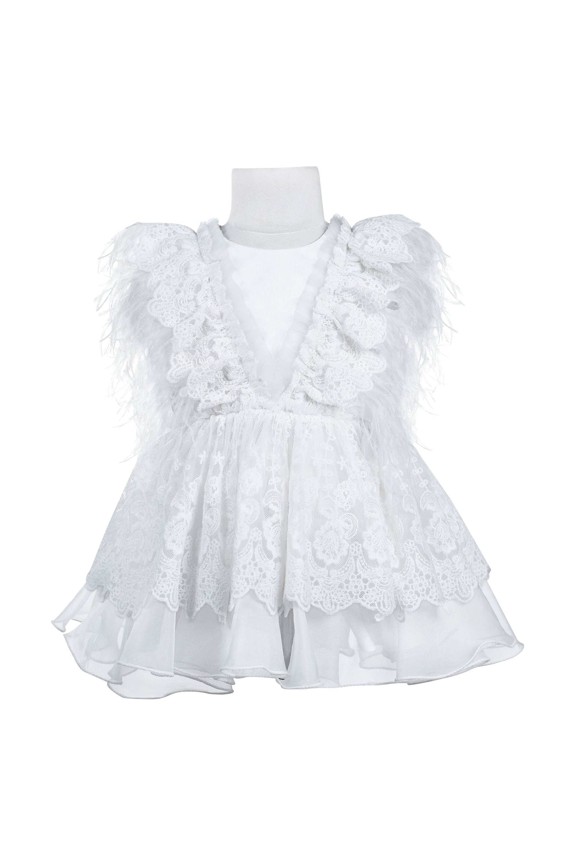 The Feather Fairy Dress (White)