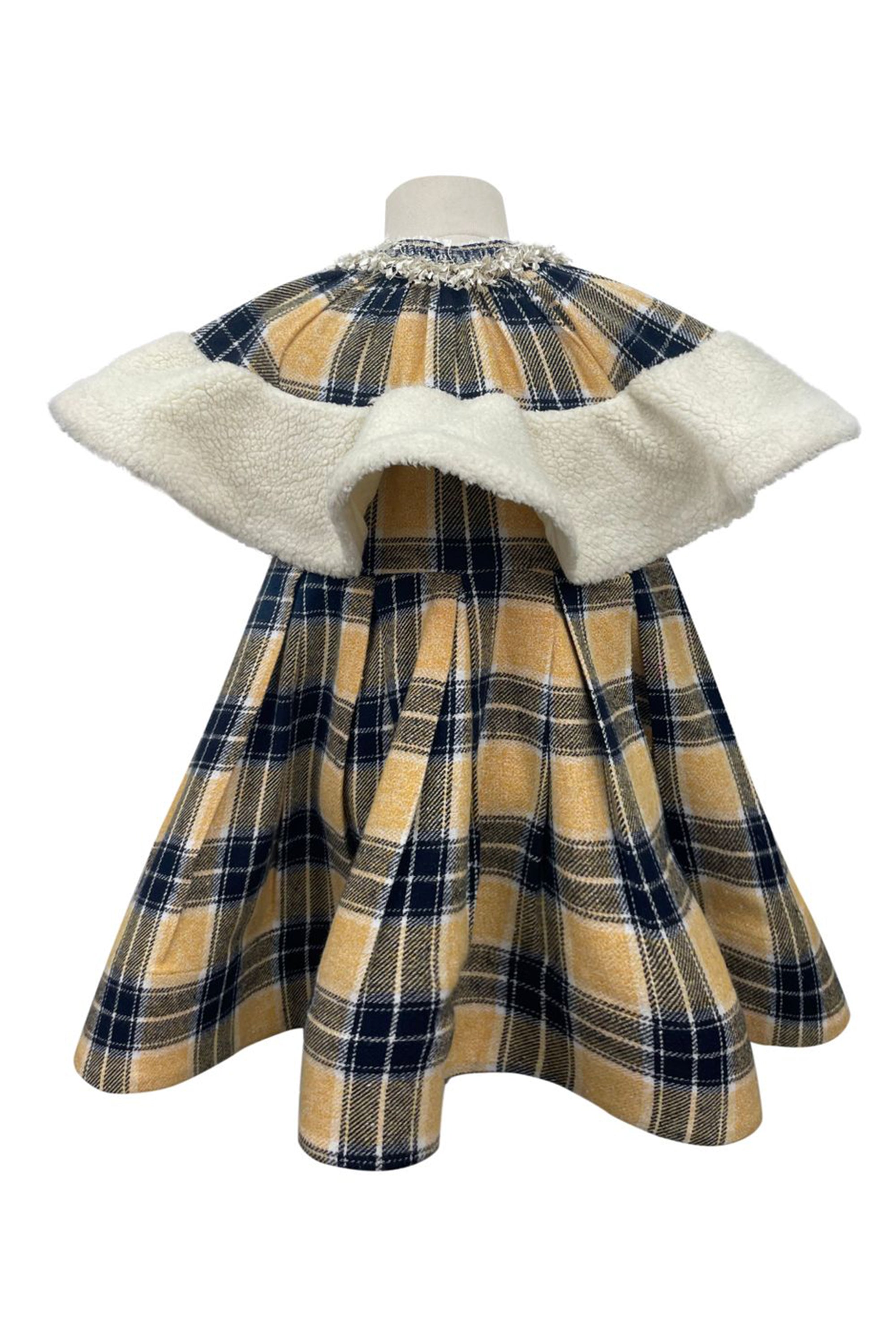 The Naomi Plaid Cape Dress