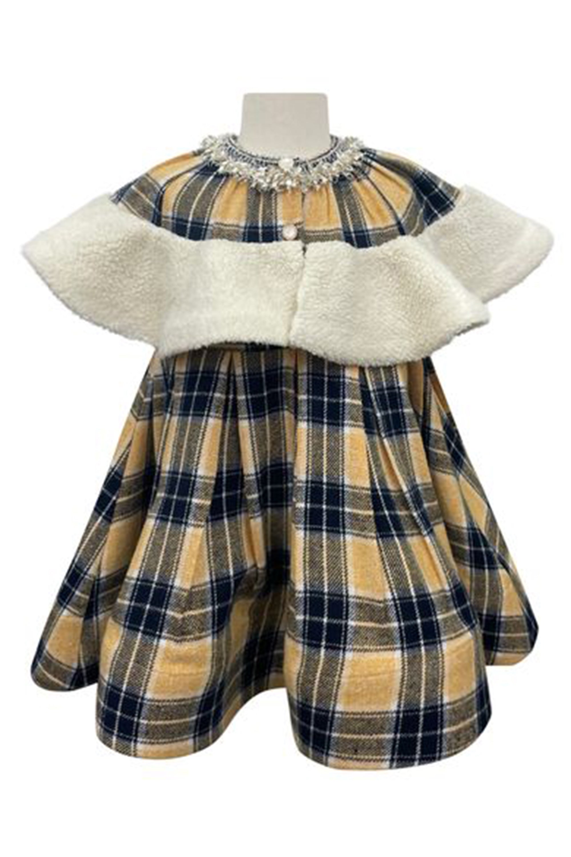 The Naomi Plaid Cape Dress