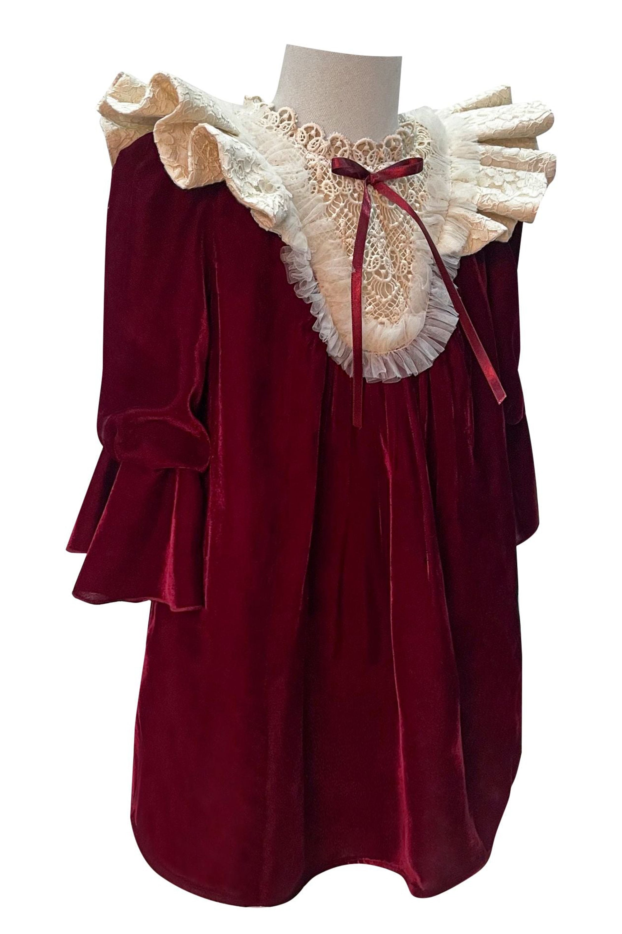 The Velvet Royalty Dress (Maroon)