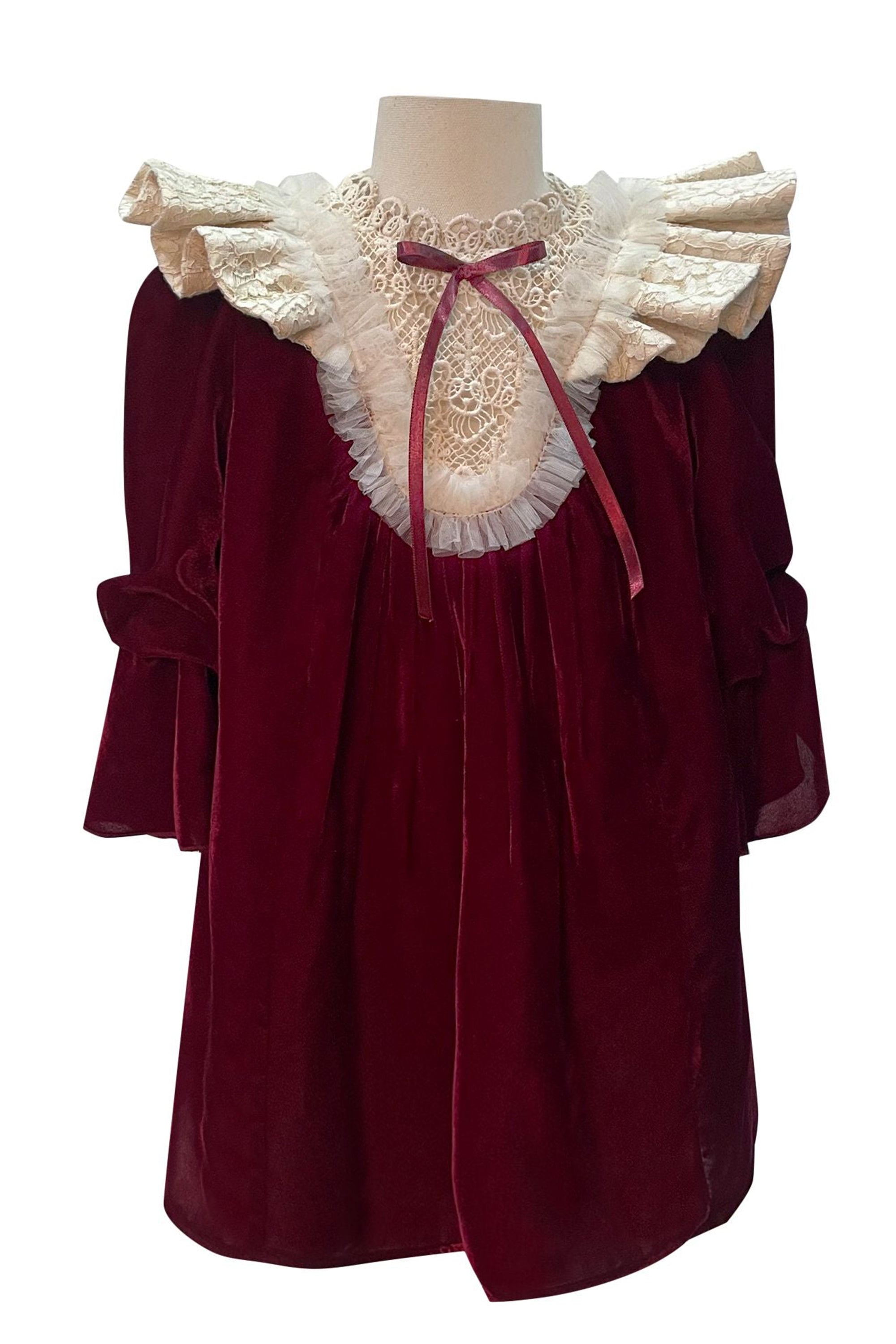 The Velvet Royalty Dress (Maroon)