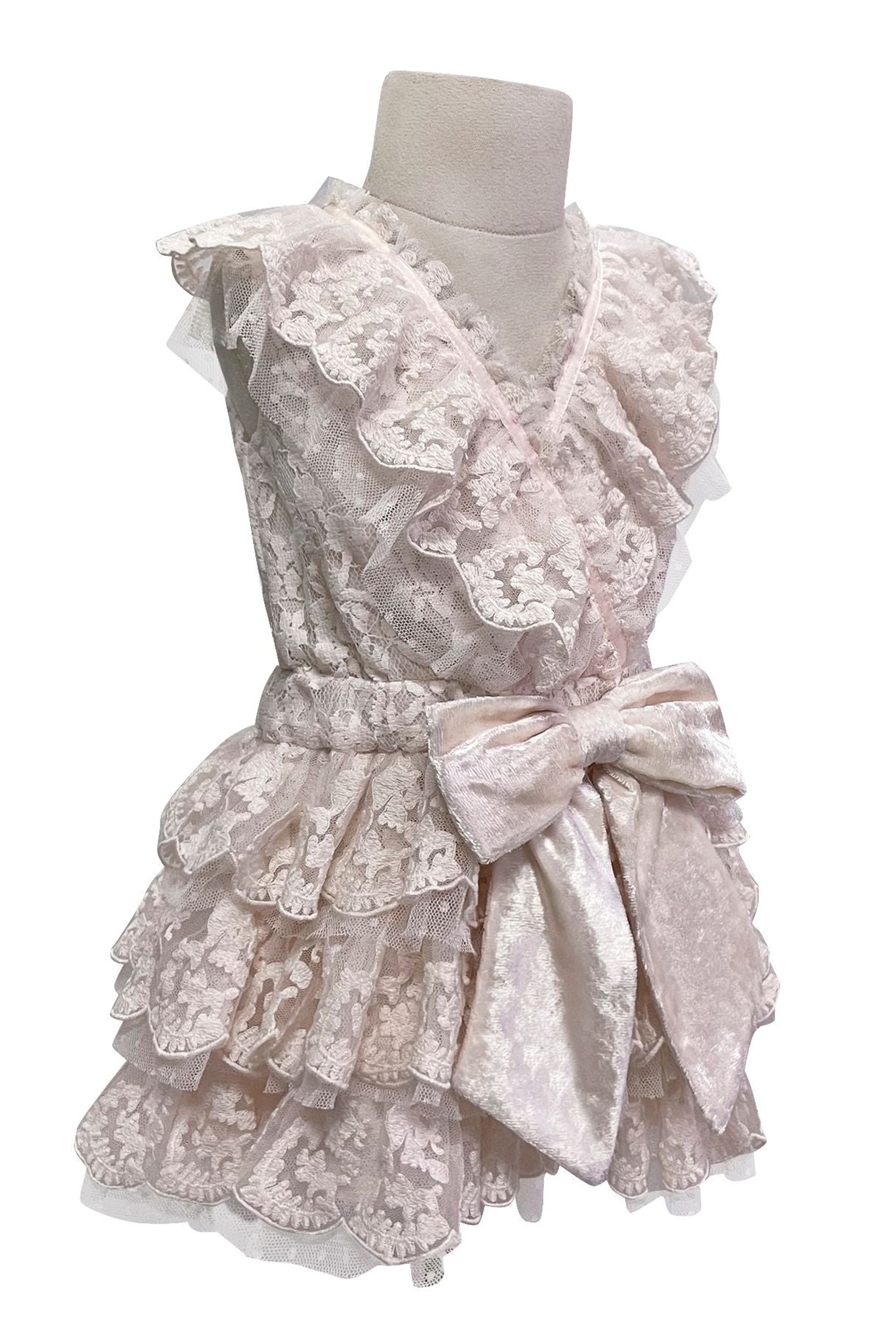 The Velvet Bow Alaia Dress (Pink)