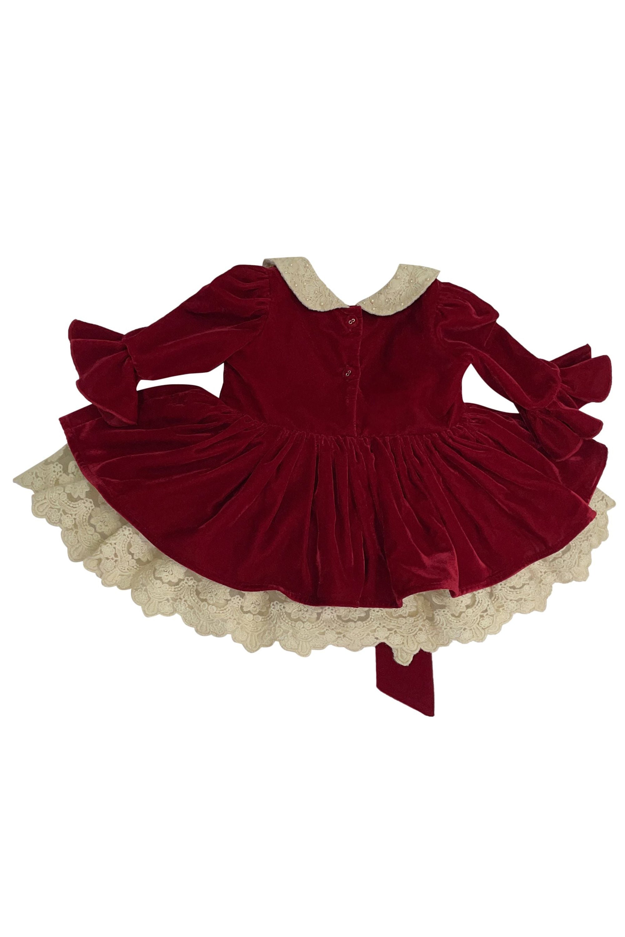 The Vintage Velvet Dress (Cherry Red)