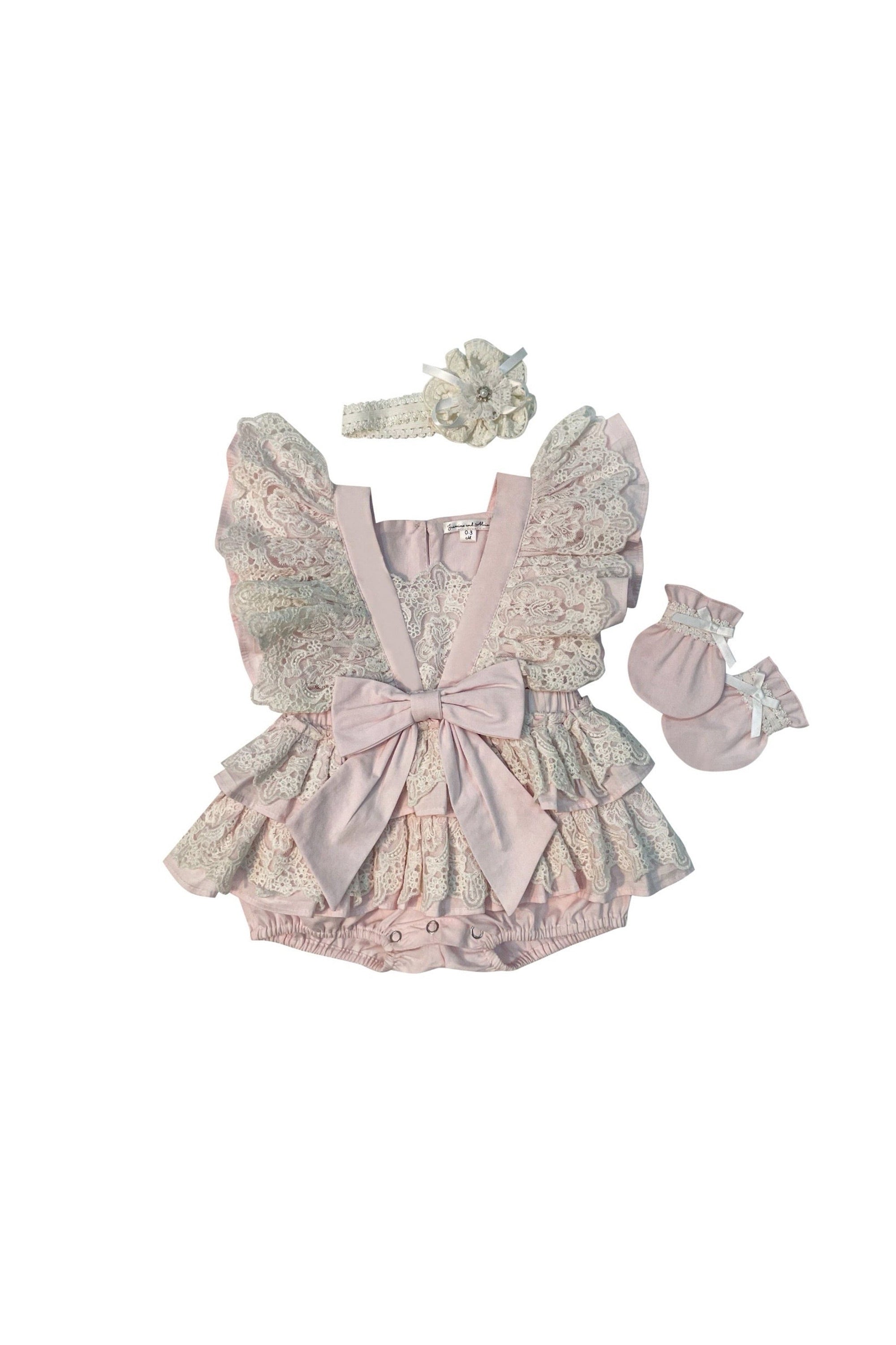 The Lacy Cotton Frill Romper Set